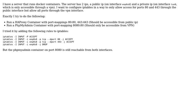 DevOps & SysAdmins: iptables and Docker - allow only specific port mappings смотреть онлайн