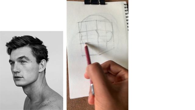 How to draw portrait from 3/4 view using a perspective 3D box смотреть онлайн