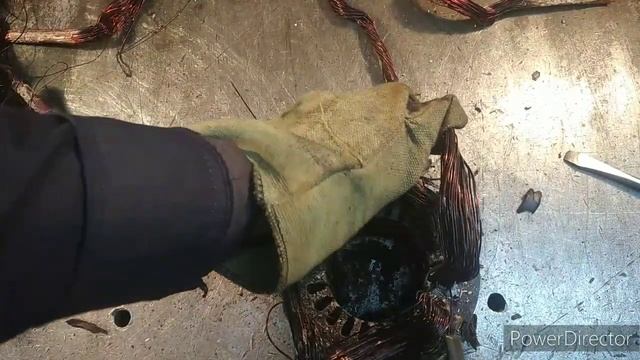 электродвигатель с компрессора.Ремонтперемотка  1 часть