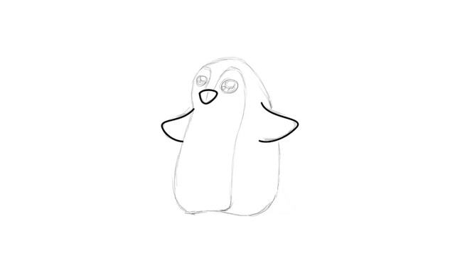 КАК НАРИСОВАТЬ КАВАЙНОГО ПИНГВИНА / Простые лёгкие уроки рисования смотреть онлайн