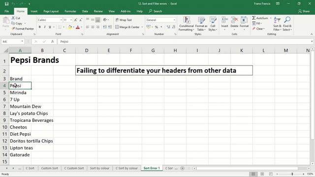 Sort and Sort errors in Excel, 6 common sort errors solved смотреть онлайн