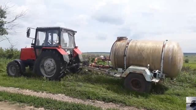 трактор мтз 89.2 с 5-тонной бочкой вывозка воды смотреть онлайн
