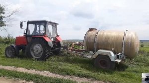 трактор мтз 89.2 с 5-тонной бочкой вывозка воды