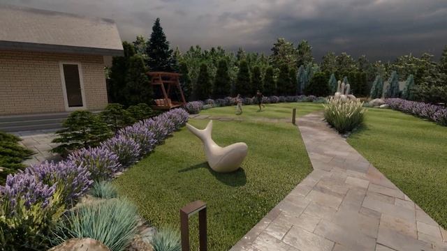 Сад во время дождя (визуализация проекта) смотреть онлайн