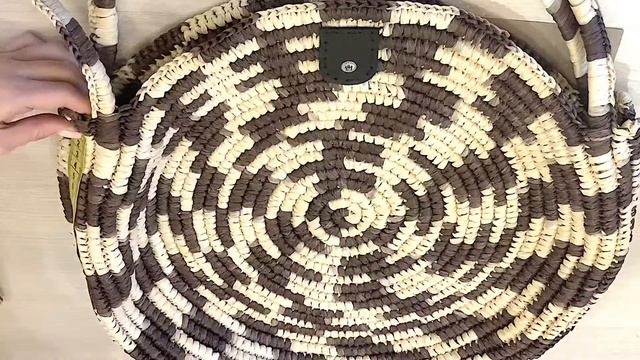 Раскрой подклада на большую круглую сумку из рафии смотреть онлайн