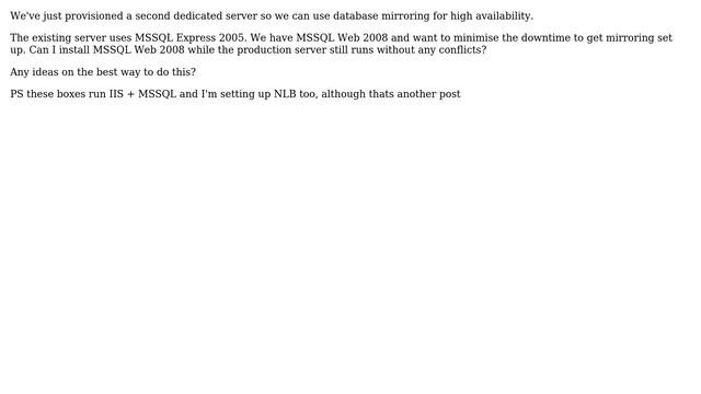 DevOps & SysAdmins: Installing two versions of MSSQL on a production server? смотреть онлайн