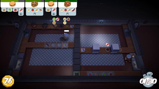 Overcooked Gameplay CO-OP 2 player level 4-4 Complete 3 stars (PC) смотреть онлайн
