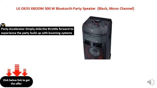 LG OK55 XBOOM 500 W Bluetooth Party Speaker (Black, Mono Channel) смотреть онлайн