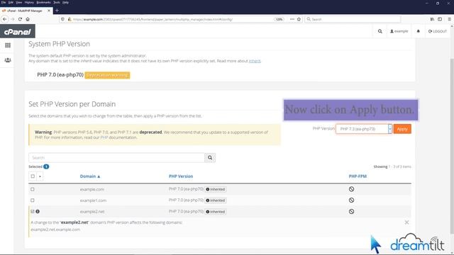How to Set the PHP Version per Domain using cPanel with Dreamtilt Webhosting смотреть онлайн