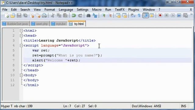 JavaScript Tutorial #7 User Interaction-prompt смотреть онлайн