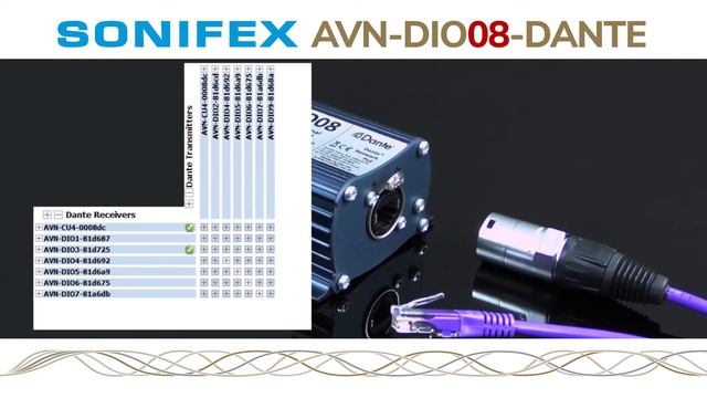 Sonifex AVN-DIO08 Dante AoIP to AES3 Terminal Block Stereo Input & Output смотреть онлайн
