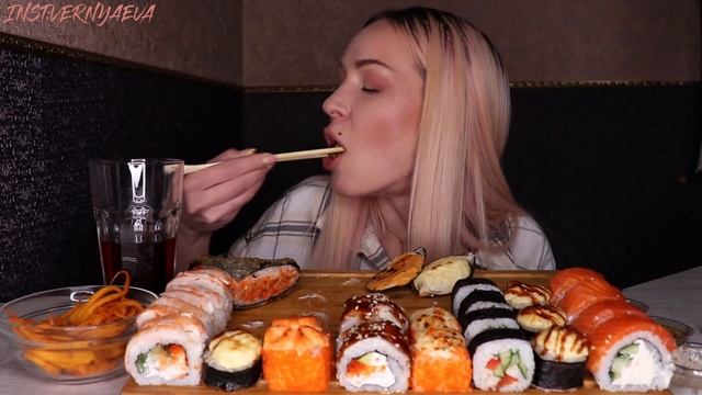 MUKBANG | Опять Суши/роллы, мидии | Sushi/rolls, mussels не ASMR смотреть онлайн