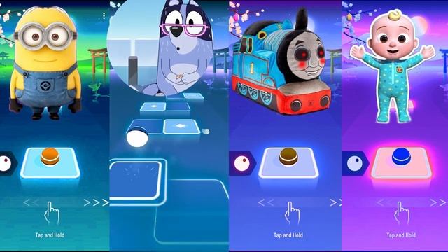 Minions & Blue Bingo & Thomas Train EXE & Cocomelon|Tiles hop смотреть онлайн