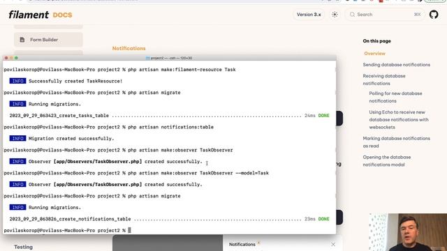 Filament Database Notifications: Bell on Top-Right with Modal Slideover смотреть онлайн