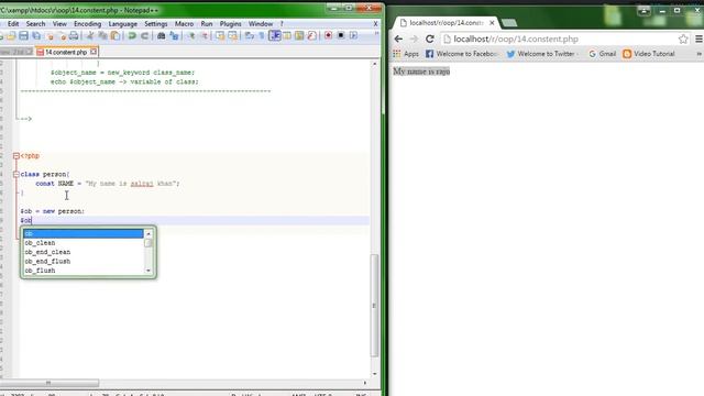 83.14. How to use constent variable in PHP object oriented programming смотреть онлайн