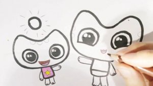 Как нарисовать Котики вперед | Котя и Катя мультик раскраска для детей