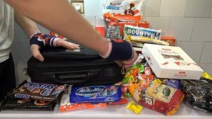 New! a lot of candy MAGIC BRIEFCASE full of candy presents for kids. Candy man magic