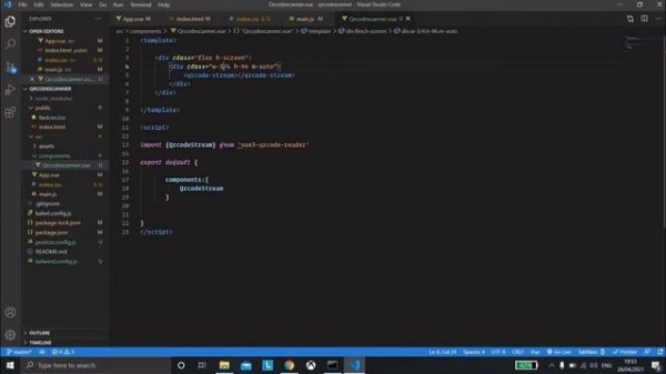 QR code scanner with Vue 3 | Outline around the code | Tailwind CSS integration with Vue 3