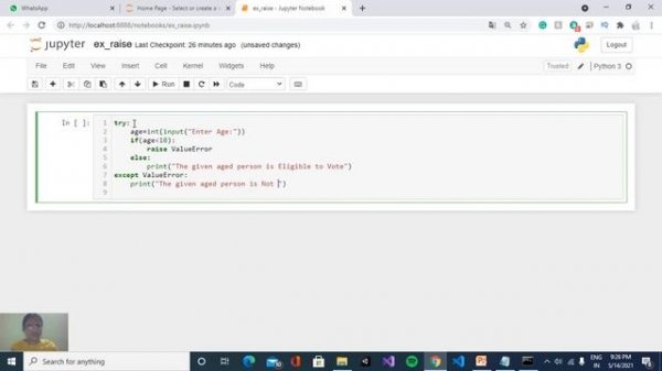 Python  Programming Language in Tamil | Exception Handling | Raising Exceptions with Example