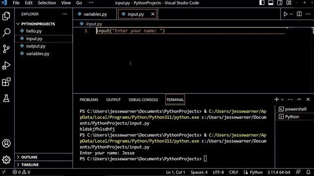 Using the input() function to get user input in #Python | #learnpython #pythontutorial смотреть онлайн