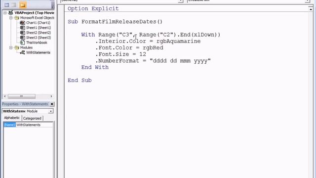 Excel VBA Introduction Part 12 - With Statements смотреть онлайн
