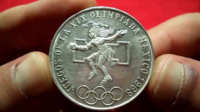 Мексика 25 Песо 1968 Серебро (XIX Olimpiada Mexico 25 Silver Pesos 1968)