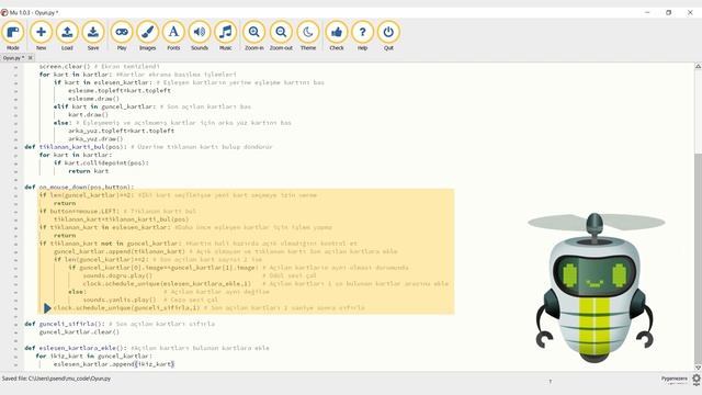 16. PyGame Zero | Kart Eşleştirme Oyunu Hazırlama: Ekranda Listelenen İki Kartı Seçme смотреть онлайн