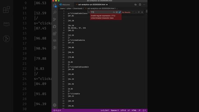 Interactive bulk editing / data wrangling with Visual Studio Code Regex + "Change All Occurrences" смотреть онлайн
