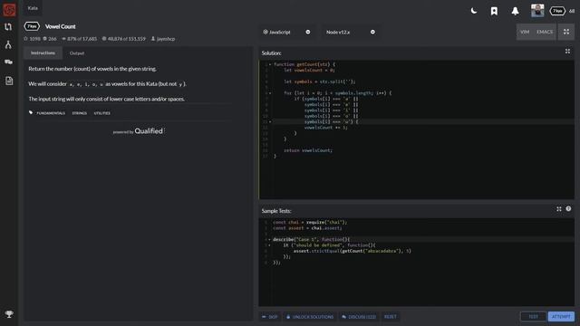 Количество гласных | Решение задач на Codewars | Vowel Count смотреть онлайн