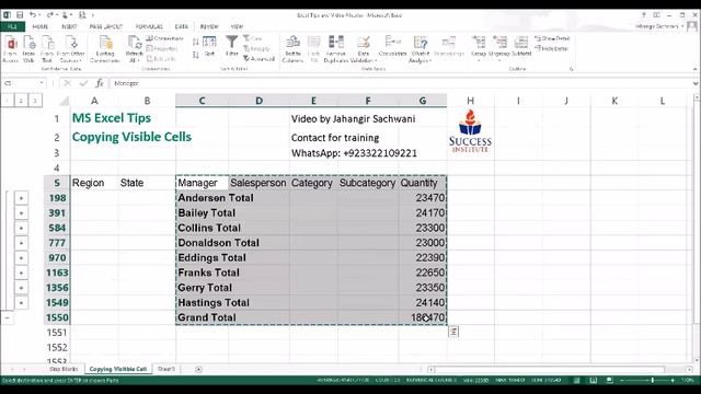 Copying Visible Cells | A video by Jahangir Sachwani смотреть онлайн