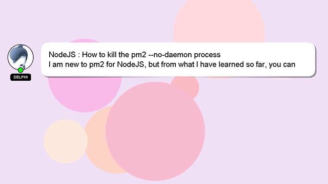 NodeJS : How to kill the pm2 --no-daemon process смотреть онлайн