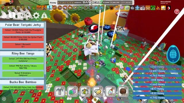 Выполнил 100 квестов у красной пчелы! Bee swarm simulator | ROBLOX смотреть онлайн