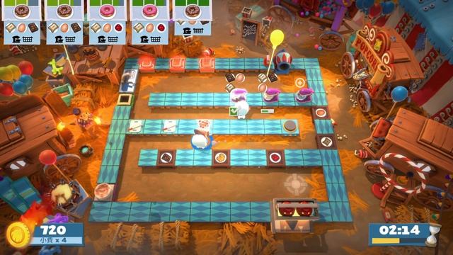 Overcooked! 2 | Carnival of Chaos | Level 3-1 | 1 player (solo) | 4 stars смотреть онлайн