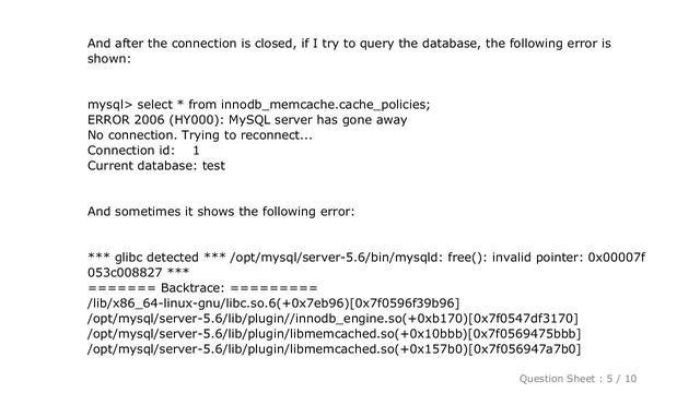 MySQL : Error while trying to retrieve expired object from memcached смотреть онлайн