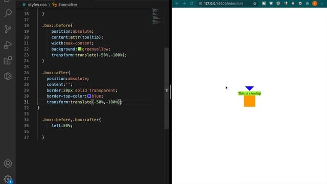 How to create tooltip with CSS смотреть онлайн