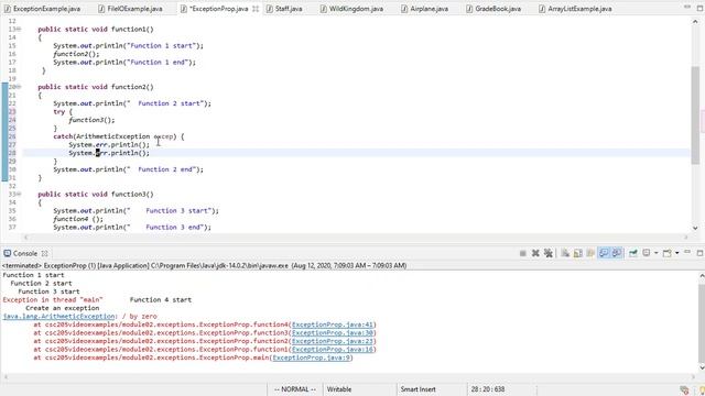 Exception Propagation in Java смотреть онлайн