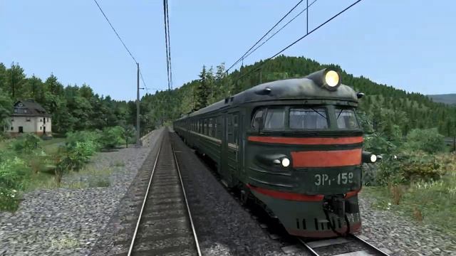 Играю в Railworks еду на электропоезде Эр1. смотреть онлайн