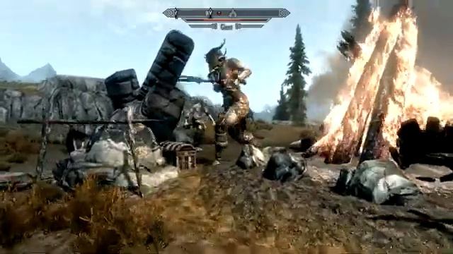 Skyrim Giant Lydia vs Giant смотреть онлайн