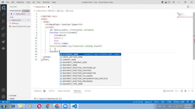 Types Of Function In JavaScript(Recursive ,Arrow) in Hindi part 3 # 7 смотреть онлайн