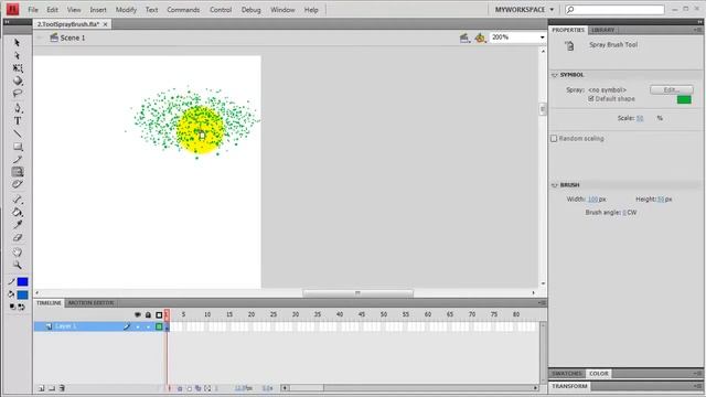 Flash CS4 - 6.10. Spray Brush tool смотреть онлайн