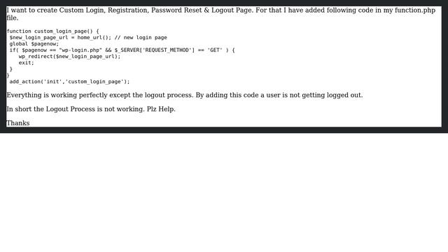 Wordpress: Redirection of wp-login.php results in non working of Logout process смотреть онлайн