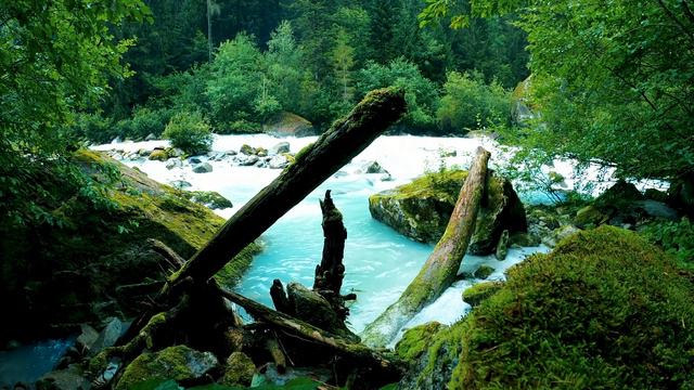 Calming Silent Turquoise Mountain River. Relaxing Nature Sounds. (10 hours). White noise. смотреть онлайн
