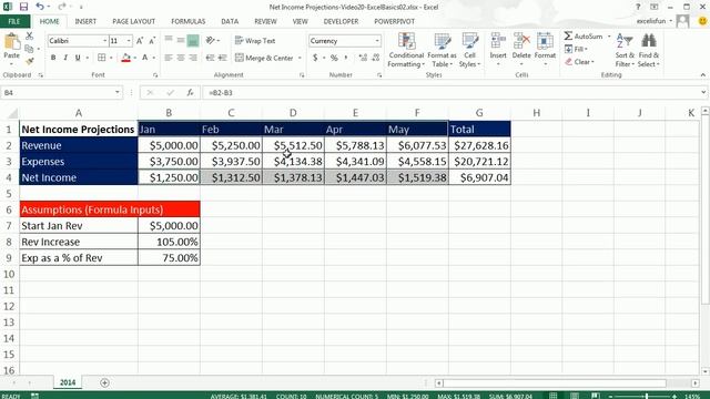 Office 2013 Class #20: Excel Basics 02: Formula Inputs For Formulas and Charts & Excel's Golden Rul смотреть онлайн