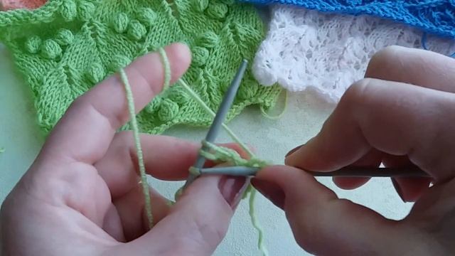 Как вязать накид спицами - видео урок Прямой и обратній накид смотреть онлайн
