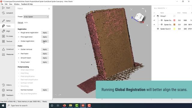 Artec Space Spider Handheld 3D Scanner Demo: 3D Scanning A Book смотреть онлайн