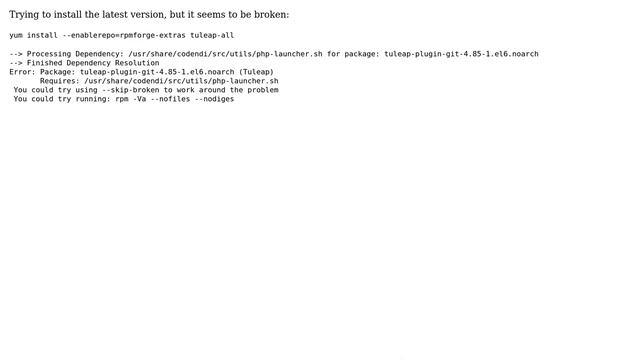 Tuleap (full) installation error yum Dependency Error (php-launcher.sh) смотреть онлайн