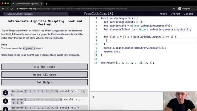 Seek and Destroy - Intermediate Algorithm Scripting - Free Code Camp смотреть онлайн