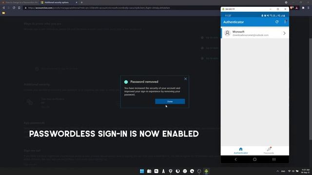 How to change to a Passwordless Microsoft account. (Passwordless sign in) смотреть онлайн