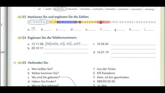 Schritte plus Neu A1.1 (Lektion 2-D) Цифры. Cпряжение ''Haben" смотреть онлайн