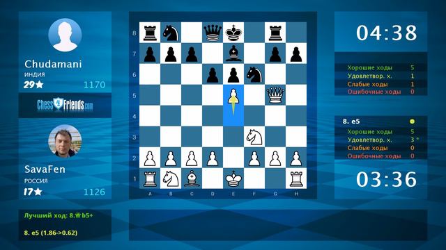 Chess Game Analysis: SavaFen - Chudamani : 1-0 (By ChessFriends.com) смотреть онлайн